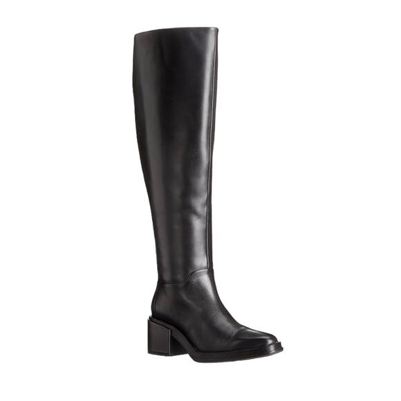 Franco Sarto Women's Dorica Wide Calf High Shaft Leather Boots Black Size 5